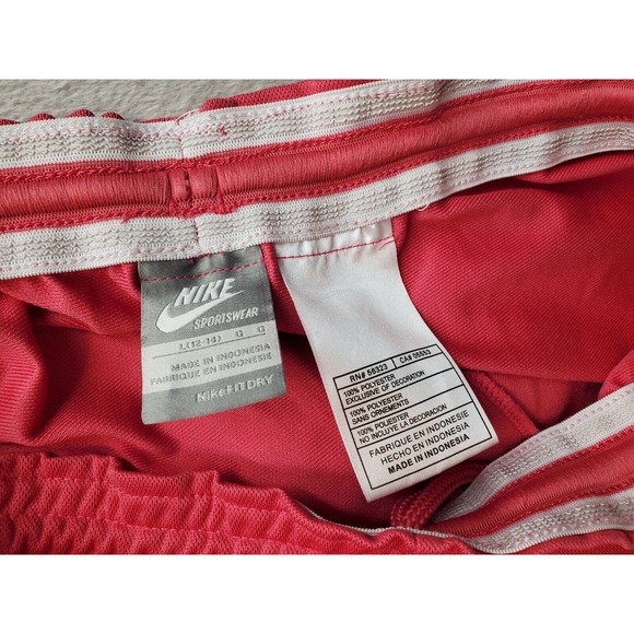 Nike‎ Sportswear Shorts Womens Large Pink Dri Fit Elastic Waist Drawstring Logo - Picture 6 of 7